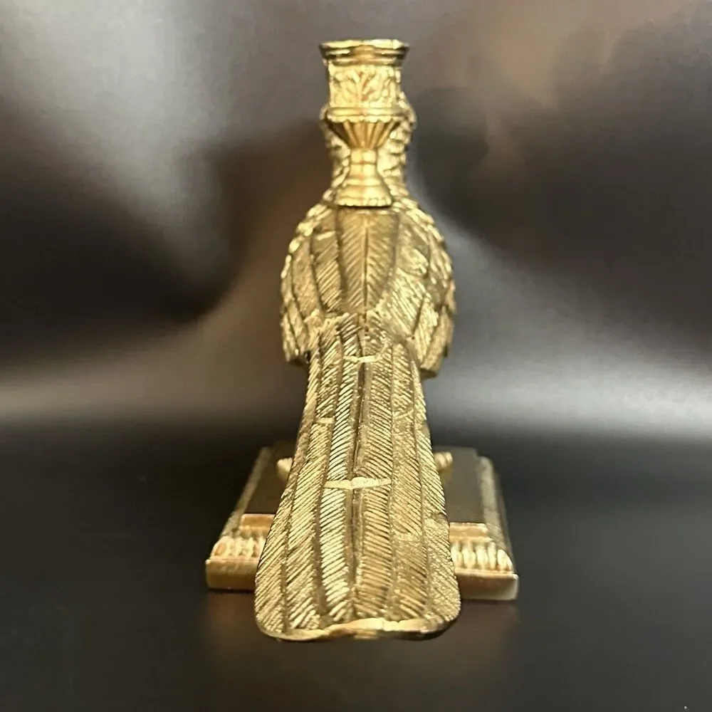 Heavy Cast Metal Pheasant Candle Holder Bronze Finish Taper Holder 7”